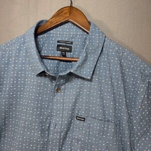 Brixton Mens Standard Fit Charter Short Sleeve Button Up Shirt Blue Floral XXL